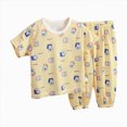 thumbnail image 1 of larppty Children Girl Pajamas Set Soft Comfy Sleepwear Pajamas(1-2 Years,Light Yellow), 1 of 3