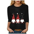 thumbnail image 1 of larppty Christmas 3/4 Sleeve Shirts for Women Funny Gnome Print Womens Christmas Holiday Tshirts Clothes Tops (Black, M), 1 of 4