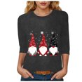 thumbnail image 1 of larppty Christmas 3/4 Sleeve Shirts for Women Funny Gnome Print Womens Christmas Holiday Tshirts Clothes Tops (Dark Gray, XL), 1 of 4