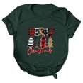 thumbnail image 1 of larppty Christmas Graphic Crew Neck Shirt for Women Casual Holiday Short Sleeve Tee Xmas Funny Printed Festival Vacation Tshirt Tops (Dark Green, XXL), 1 of 5