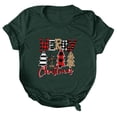 thumbnail image 1 of larppty Christmas Graphic Crew Neck Shirt for Women Casual Holiday Short Sleeve Tee Xmas Funny Printed Festival Vacation Tshirt Tops (Dark Green, S), 1 of 5