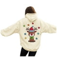 thumbnail image 1 of larppty Christmas Hooide for Women Long Sleeve Cute Reindeer Print Fall Pocket Hooded Sweatershirt with Drawstring (Beige, M), 1 of 8