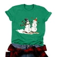 thumbnail image 1 of larppty Christmas Shirts for Women 2025 Family Snowmen Graphic T Shirts Short Sleeve Funny Xmas Holiday Print Tee Tops (Green, L), 1 of 8
