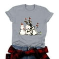 thumbnail image 1 of larppty Christmas Shirts for Women Christmas Snowman Funny Holiday Print T-Shirts Graphic Xmas Holiday Tee Tops (Grey, XL), 1 of 8