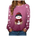thumbnail image 1 of larppty Christmas Shirts for Women Long Sleeve Christmas Ugly Sweater Crewneck Sweatshirt Tunic Tops Fashion Outfits (Pink, L), 1 of 9