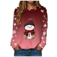 thumbnail image 1 of larppty Christmas Shirts for Women Long Sleeve Christmas Ugly Sweater Crewneck Sweatshirt Tunic Tops Fashion Outfits (Red, M), 1 of 9