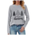 thumbnail image 1 of larppty Christmas Shirts for Women: Merry Christmas T Shirts Long Sleeve Christmas Tree Shirt Xmas Gift Blouse Tee Tops (Light Gray, XXL), 1 of 8