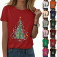 thumbnail image 1 of larppty Christmas Shirts for Women Xmas Tree Graphic T Shirts Winter Merry Holiday Vacation Tops Tee (Light Yellow, XL), 1 of 6