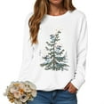 thumbnail image 1 of larppty Christmas Sweatshirt Women Cute Xmas Tree Snowman Print Graphic Pullover Sweater Winter Tops Party Casual Crewneck Clothes （White, XXL）, 1 of 6