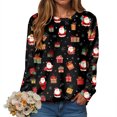 thumbnail image 1 of larppty Christmas Sweatshirt Women Funny Ugly Christmas Pullover Shirt Xmas Holiday Santa Prints Long Sleeve Tops （Red, XL）, 1 of 5