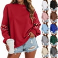 thumbnail image 1 of larppty Christmas Sweatshirts Women Christmas Light Sweaters Merry and Bright Long Sleeve Shirts Crewneck Pullover Tops (Dark Gray, S), 1 of 9