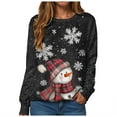 thumbnail image 1 of larppty Christmas Sweatshirts for Women Christmas Sweater Funny Merry Sweatshirt Xmas Holiday Long Sleeve Pullover (Black, XXL), 1 of 9