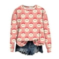 thumbnail image 1 of larppty Christmas Sweatshirts for Women Ugly Christmas Sweatshirts Santa Printed Long Sleeve Oversized Crew Neck Holiday Pullover Tops (Pink, XXL), 1 of 7