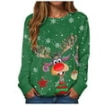 thumbnail image 1 of larppty Christmas Sweatshirts for Women Ugly Reindeer Print Party Outfit Xmas Funny Casual Shirts (Green, XXL), 1 of 5