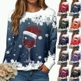 thumbnail image 1 of larppty Crewneck Sweatshirts Ugly Christmas Sweater for Women Funny Long Sleeve Xmas Wine Glass Pullover Shirts (Red, XL）, 1 of 9