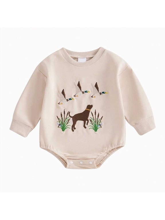 Duck Hunting Baby Clothes Bubble Romper Baby Boy Mallard Duck Long Sleeve Sweatshirt Bodysuit Fall Winter Outfit