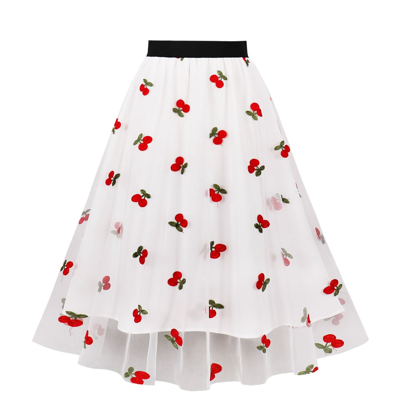 larppty Embroidered Skirts for Women Plus Size Vintage 50s 1950s Floral ...