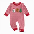 thumbnail image 1 of larppty My First Christmas Baby Boy Romper Striped Jumpsuit Newborn Xmas Clothes | One Piece Baby Holiday Outfits, Long Sleeve Sweatshirt Rompers, 0 3 6 12 18 Month, 1 of 5