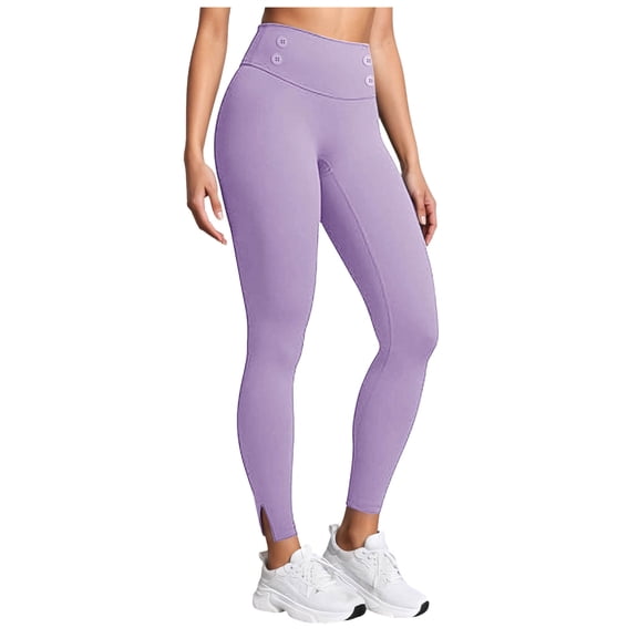 larppty Fleece Lined Leggings for Women Thermal Butt Lifting High Waist Winter Warm Tights Thick Yoga Pants with Pockets 2025(Purple,M)