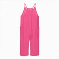 thumbnail image 1 of larppty Girls' Casual Sleeveless Jumpsuits Spaghetti Strap Loose Romper Long Pants with Pockets, 1 of 4
