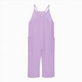 thumbnail image 1 of larppty Girls' Casual Sleeveless Jumpsuits Spaghetti Strap Loose Romper Long Pants with Pockets, 1 of 4