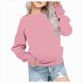 thumbnail image 1 of larppty Girls Crewneck Sweatshirt Long Sleeve Pullover Tops Drop Shoulder Sweatshirts (7-8 Years,Pink), 1 of 5