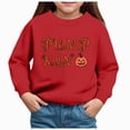 thumbnail image 1 of larppty Girls Hoodies Halloween Warm Cartoon Pumpkin Graphic Printed Long Sleeve Round Neck Pullover Tops Girl Trendy Casual Daily Party Photoshoot Sweatshirts (Red,3Y), 1 of 4