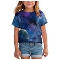 thumbnail image 1 of larppty Girls Shirts Graphic T-Shirt Neon Clothes Kids Novelty Youth Short Sleeve Animal Print Tees 2-13 Years（Purple, 12-13 Years）, 1 of 4