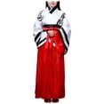 thumbnail image 1 of larppty Girls Traditional Chinese Ancient Costume Floral Print Han Dynasty Fairy Asian Princess Hanfu Dress Stage Performance Wear（Black， 11-12 Years）, 1 of 5