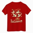 thumbnail image 1 of larppty Halloween Doodles Hearth Toddler T-Shirts Kids Baby Girls Boys Pumpkin Graphic Tee Tops Spooky Season Tops (Red,5-6 Years), 1 of 7
