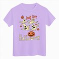 thumbnail image 1 of larppty Halloween Shirts for Kids Boys Girls Toddler Halloween Shirt Pumpkin Shirts Ghost Clothes Short Sleeve Tee 1T-14Y (Purple,2-3 Years), 1 of 7