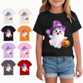 thumbnail image 1 of larppty Halloween Tee Shirts for Kids Boys Girls Children Printed T Shirt Style Short Sleeved Top (Black,5-6 Years), 1 of 7