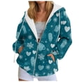 thumbnail image 1 of larppty Hoodies for Women Zip Up Christmas Sweatshirts Oversized Jackets Long Sleeve Cardigan Sweater Shirts 2025 Fashion Holiday Clothes (Sky Blue, XL), 1 of 9