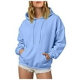thumbnail image 1 of larppty Hoodies for Women, Fall Pullover Sweatshirt, Oversized Lightweight Sweatshirts (Sky Blue, 4XL), 1 of 6