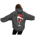 thumbnail image 1 of larppty Hoodies for Women Oversized Christmas Sweatshirt Loose Fit Cute Hoodie Drawstring Fall Pullover with Pocket (Dark Gray, L), 1 of 8