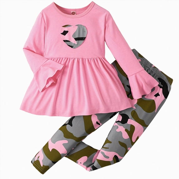 larppty Kids Little Girls Clothes Toddler Fashion Fall Outfits Girls' Clothing Sets (Pink,2-3 Years)