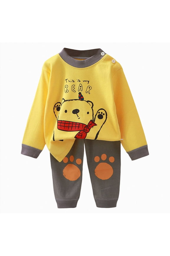Kids Toddler Boys Girls Easter Pajamas Animal Truck Rabbit Buddy Pajamas Easter Gift Sleepwear Pjs Set(2-3 Years,Yellow)