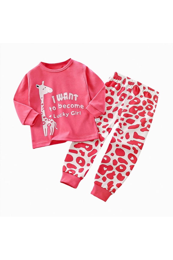 Kids Toddler Boys Girls Pajamas Animal Truck Rabbit Buddy Pajamas Easter Gift Sleepwear Pjs Set(7-8 Years,Watermelon Red)