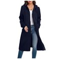 thumbnail image 1 of larppty Long Hoodies for Women Zip Up Hooded Sweatshirt Casual Long Sleeve Fleece Jacket Coat with Pockets 2025 (Dark Blue, S), 1 of 6