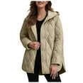 thumbnail image 1 of larppty Long Jackets for Women Fashion 2025 Winter Coat for Women Business Casual Diamond Quilted Hooded Lightweight Jackets (Light Green, M), 1 of 5