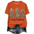 thumbnail image 1 of larppty Merry Christmas Shirts for Women Xmas Tree Shirt Top Short Sleeve Casual Graphic Print T Shirt (Orange, XL), 1 of 6