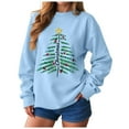 thumbnail image 1 of larppty Merry Christmas Sweatshirt for Women Holiday Long Sleeve Tree Pullover Lightweight Party Gift Pullover Shirt (Sky Blue, S), 1 of 9