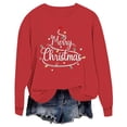 thumbnail image 1 of larppty Merry Christmas Sweatshirt for Women Xmas Long Sleeve Top Winter Holiday Letter Print Pullover (Red, XXL), 1 of 3
