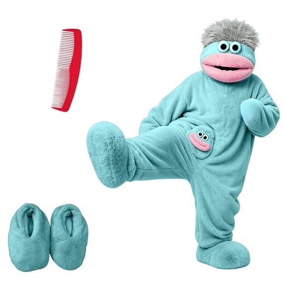 larppty Mouth Monster Onesie for Adults - 2026 Funny Snuggly Fleece Pajamas, Hilarious Design for Comfortable Lounging(with Shoes, Comb)