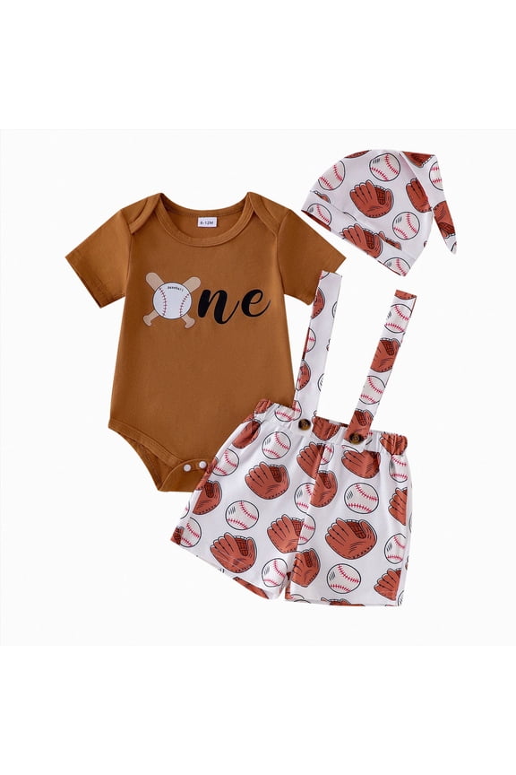 Newborn Baby Boy Baseball Outfit New Player in Town Romper Baseball Jogger Pants 3Pcs Coming Home Outfit