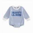 thumbnail image 1 of larppty Newborn Baby Boy Fall Outfit Romper Jumpsuit Infant Waffle Clothes | Letter Embroidery Cute Long Sleeve Round Neck Bodysuit, 1 of 4