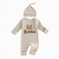 thumbnail image 1 of larppty Newborn Baby Boy Fall Outfit Romper Lil Bro Embroidery Long Sleeve Jumpsuit Bodysuit Infant Winter Clothes, 1 of 4
