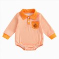 thumbnail image 1 of larppty Newborn Baby Boy Halloween Clothes Pumpkin Embroidery Romper Onesie Jumpsuit My First Halloween Baby Boy Outfit, 1 of 6