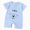 thumbnail image 1 of larppty Newborn Baby Boys Girls Rompers V Neck Long Sleeve Toddler Romper Cute Print Side Tie Romper Jumpsuits Unisex Cotton Infant Clothes, 1 of 4