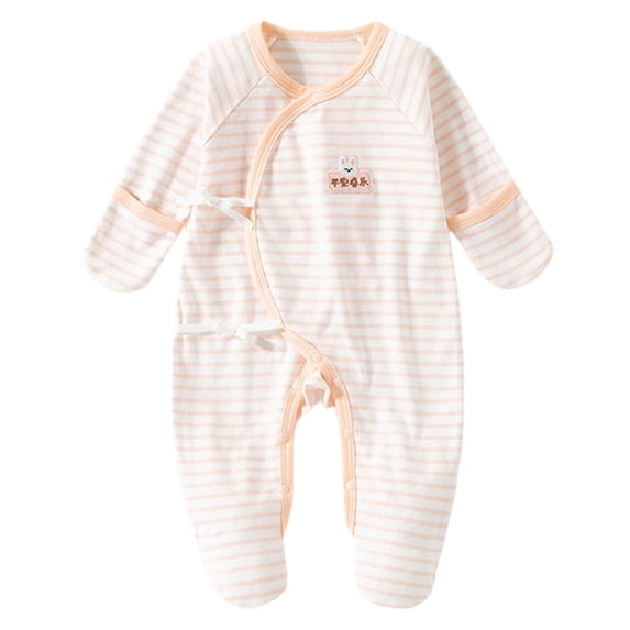 larppty Newborn Baby Cute Cotton Onesie, Unisex Long Sleeve Clothes, Baby Boy's Girl's Outfits